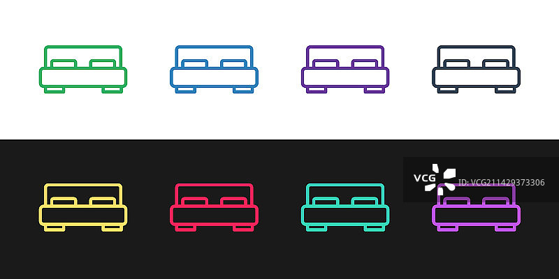 单人或双人大床icon合集图片素材