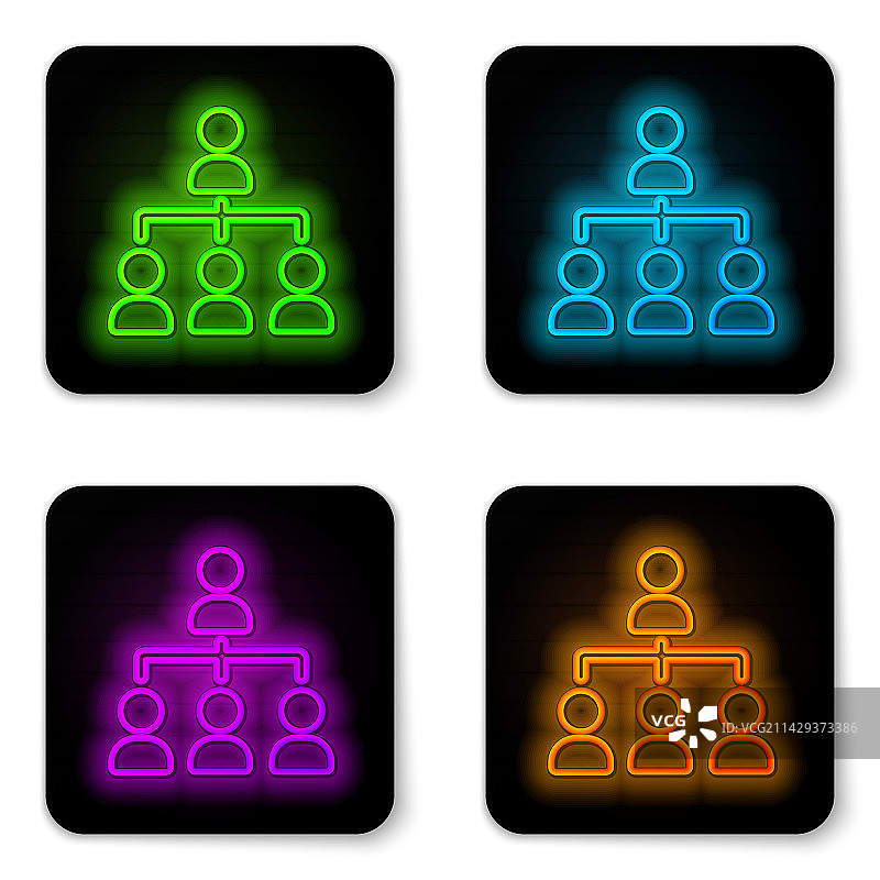 发光的霓虹灯商业层级组织结构图图片素材