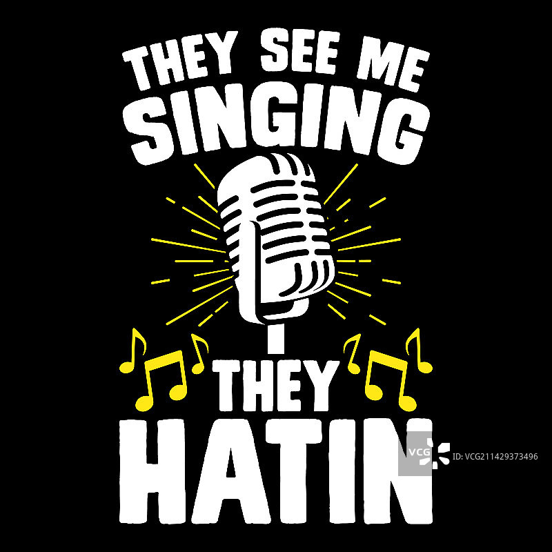 卡拉OK复古音乐家T恤设计图片素材