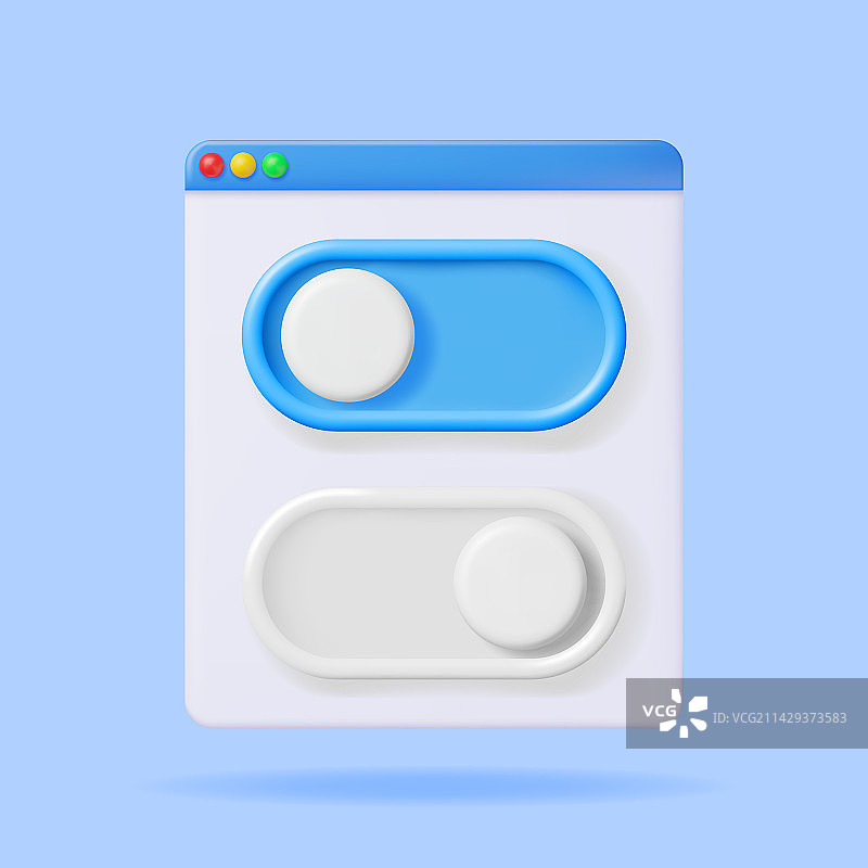 浏览器窗口开/关按钮3D模型图片素材