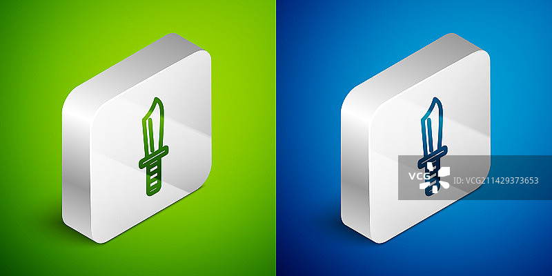 2.5D线条军用刀具图标图片素材