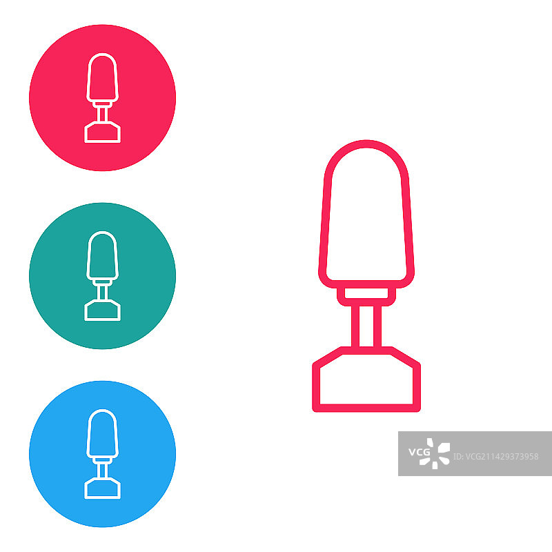 红色线条美甲铣刀图标，隔离图片素材