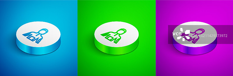 2.5D线条潜水服图标图片素材