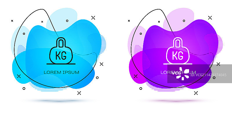 白色背景上的线条重量图标图片素材