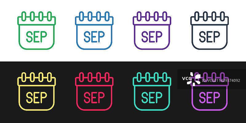 九月日历秋季图标图片素材