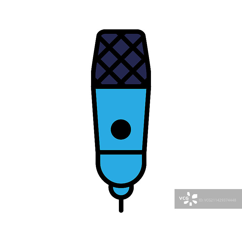 白色背景上的电容麦克风线条图标图片素材