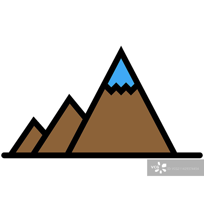 白色背景下的山腰线条图标图片素材