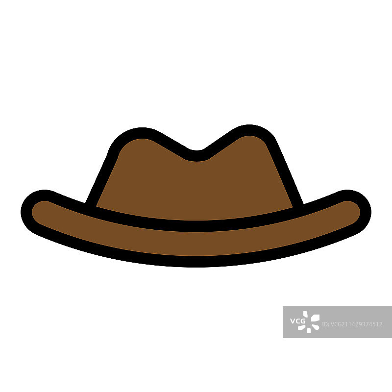 白色背景上的黑色帽子线条图标图片素材