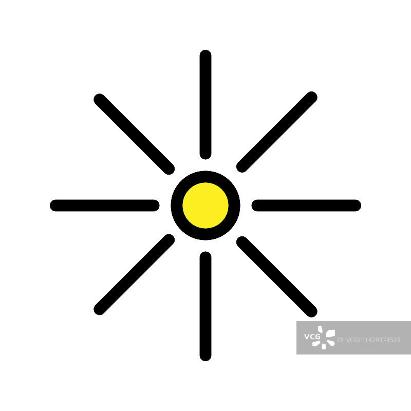 白色背景上的太阳光线图标图片素材