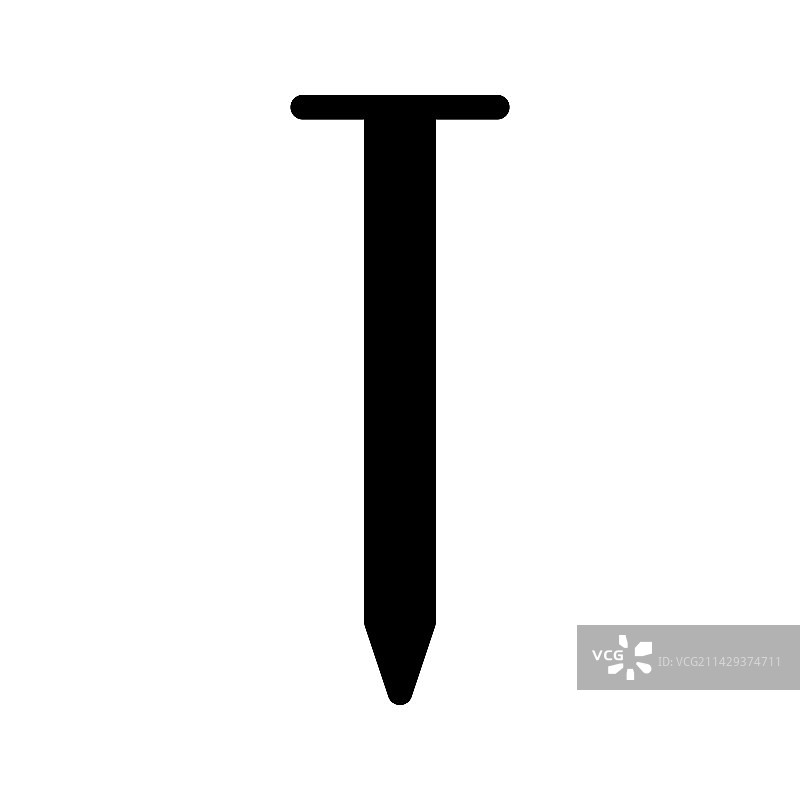 白色背景上孤立的粗钉构造线图标图片素材