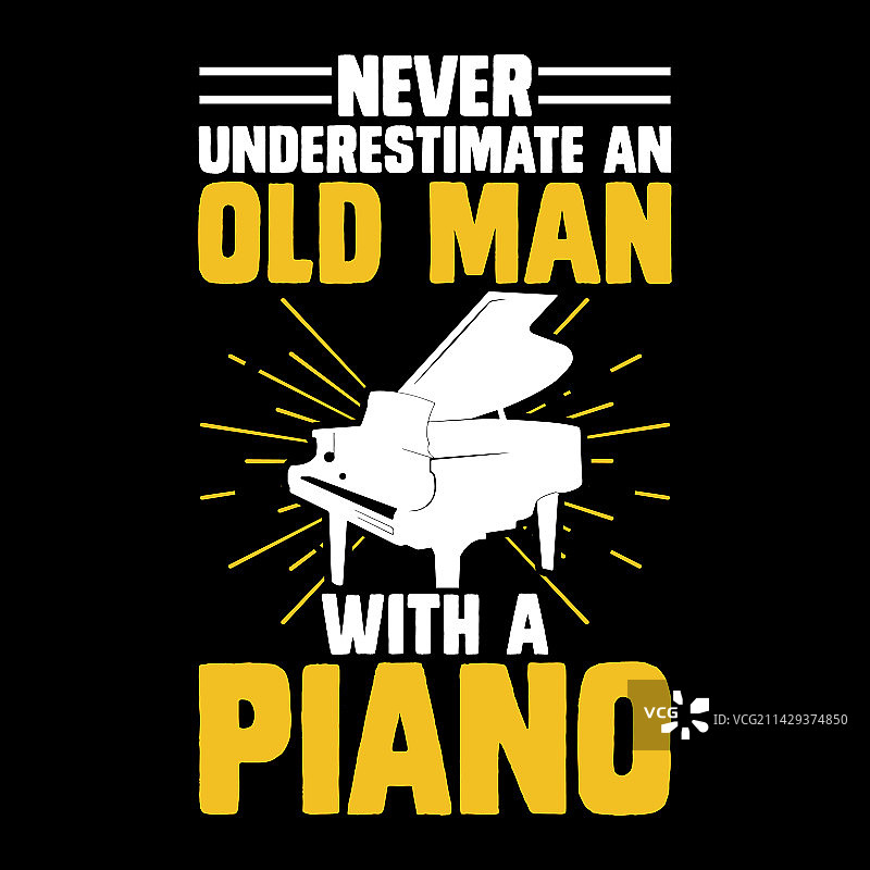 复古钢琴音乐家T恤设计图片素材