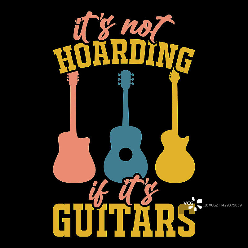 复古吉他音乐家T恤设计图片素材