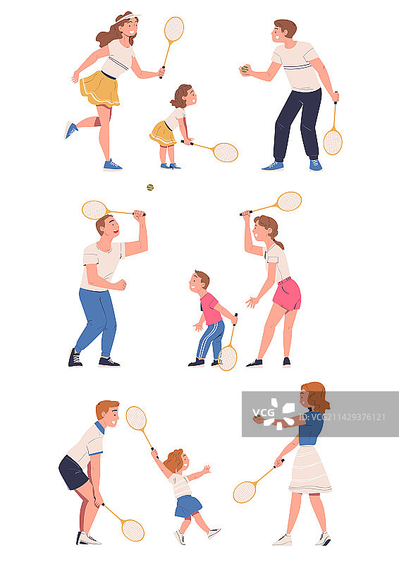 打网球和玩耍的儿童合集图片素材