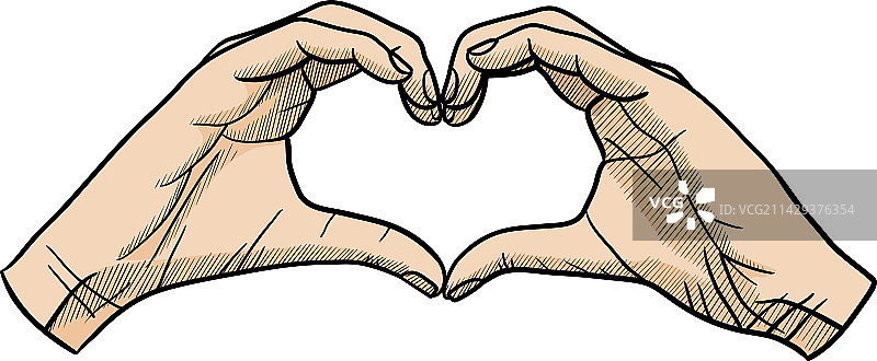 用手指比心的手势图片素材