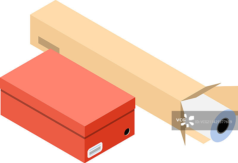 纸张生产箱子组合图片素材