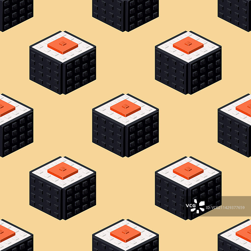 塑料积木制成的寿司图案图片素材