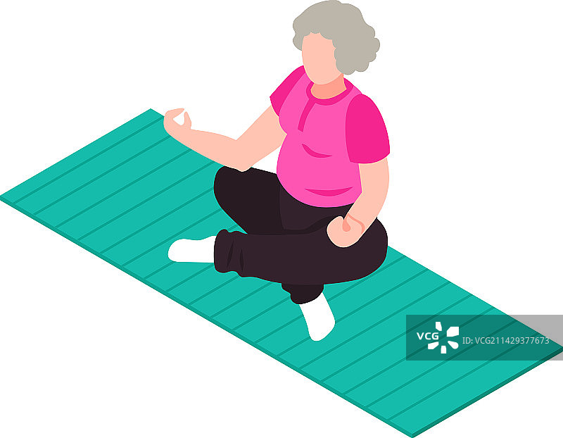 老年女子瑜伽作文图片素材