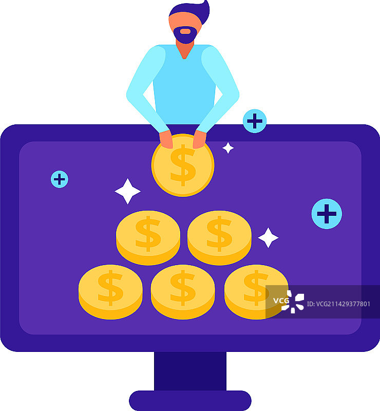 硬币收藏金融概念组合图片素材