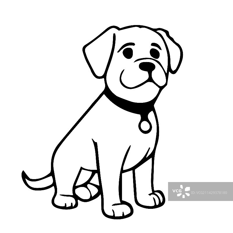 狗的黑色轮廓剪影图片素材
