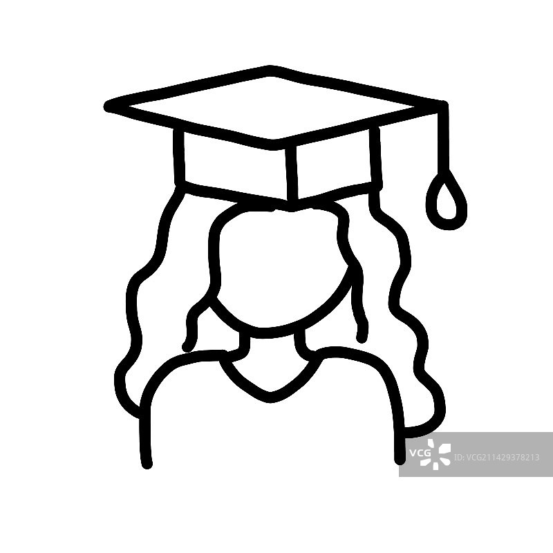 卡通涂鸦风格的研究生图标图片素材