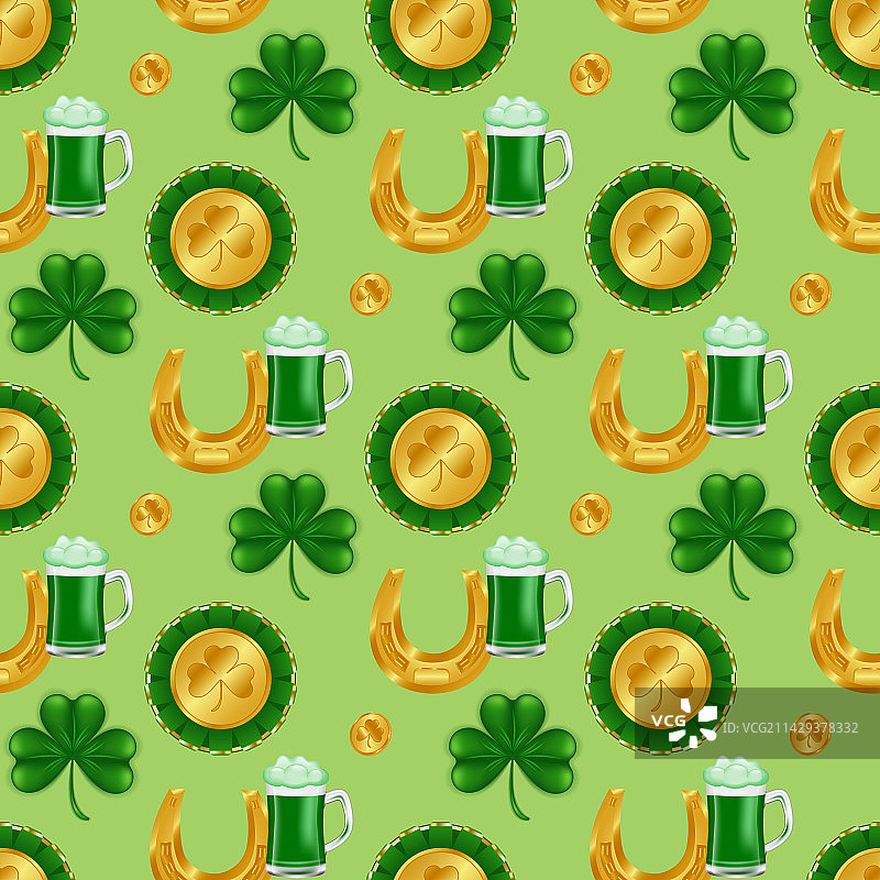 用无缝元素庆祝圣帕特里克节图片素材