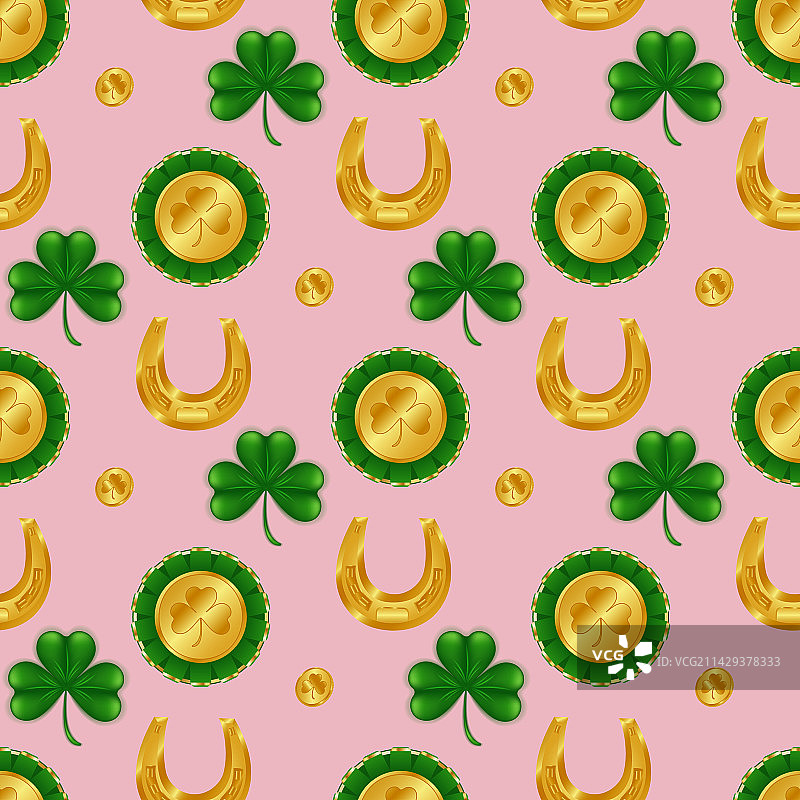 用无缝元素庆祝圣帕特里克节图片素材