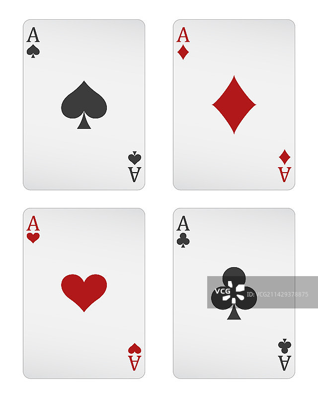 扑克牌 - 一套红桃A图片素材