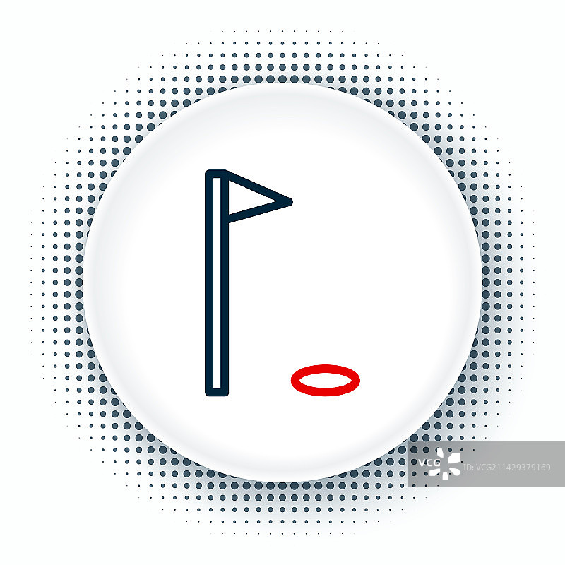 白色背景上的高尔夫球旗帜图标图片素材