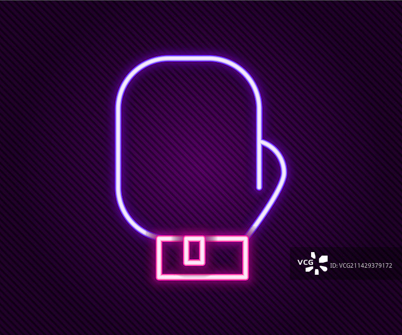 发光霓虹灯线条：拳击手套图标图片素材