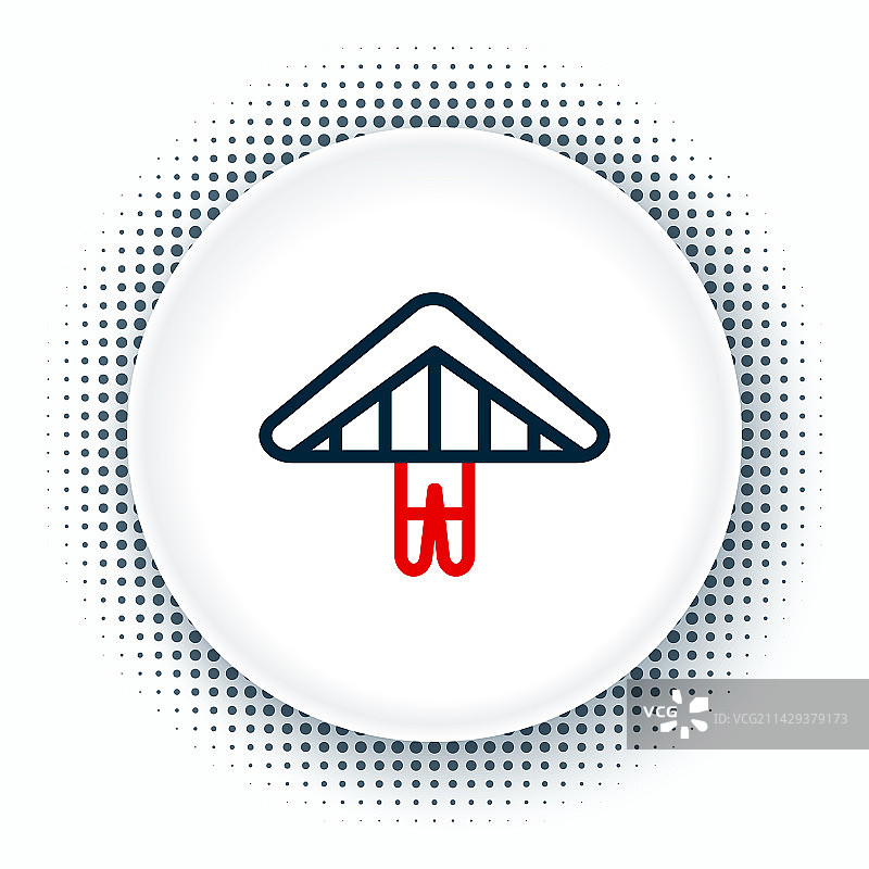 白色背景上的悬挂式滑翔机线条图标图片素材