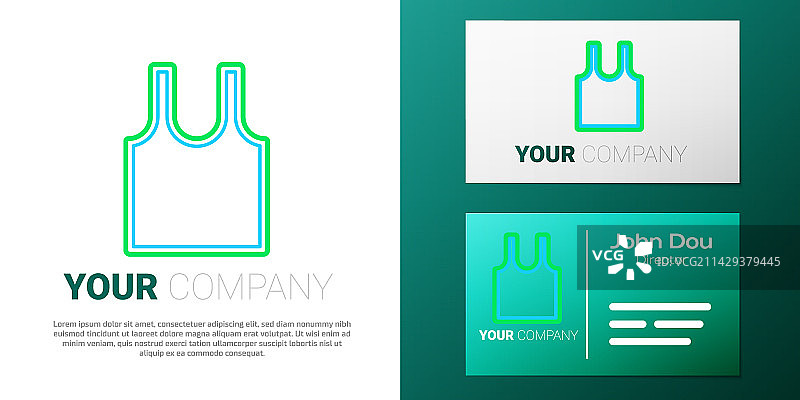 白色背景上隔离的无袖T恤线条图标图片素材