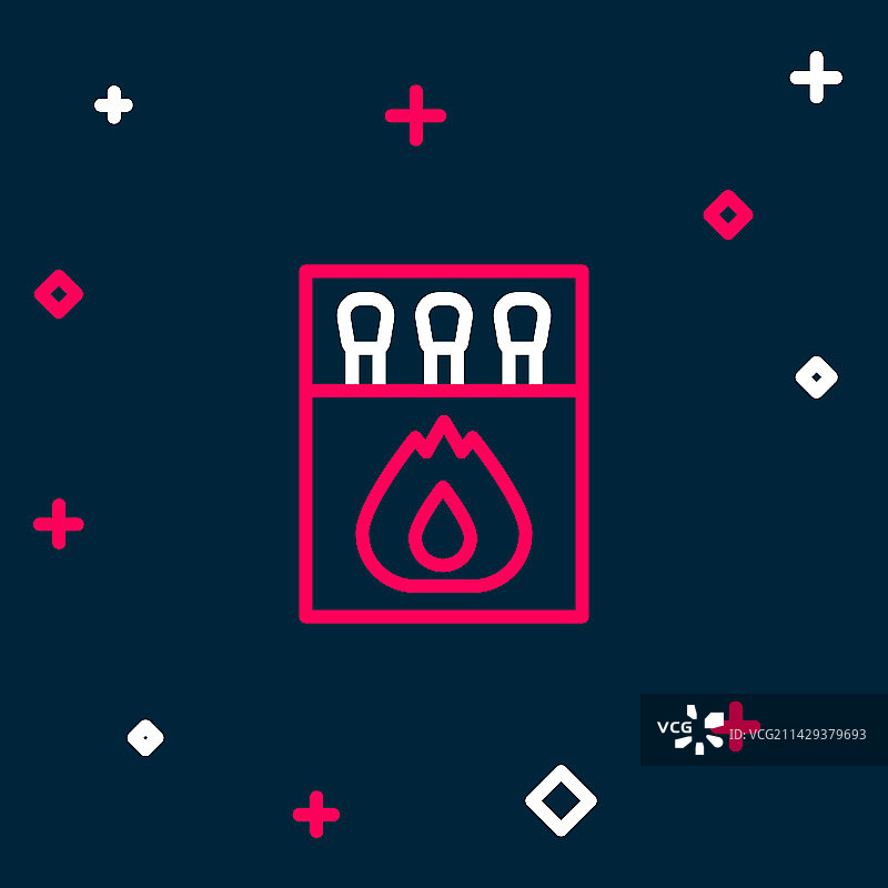 火柴盒和火柴线性图标图片素材