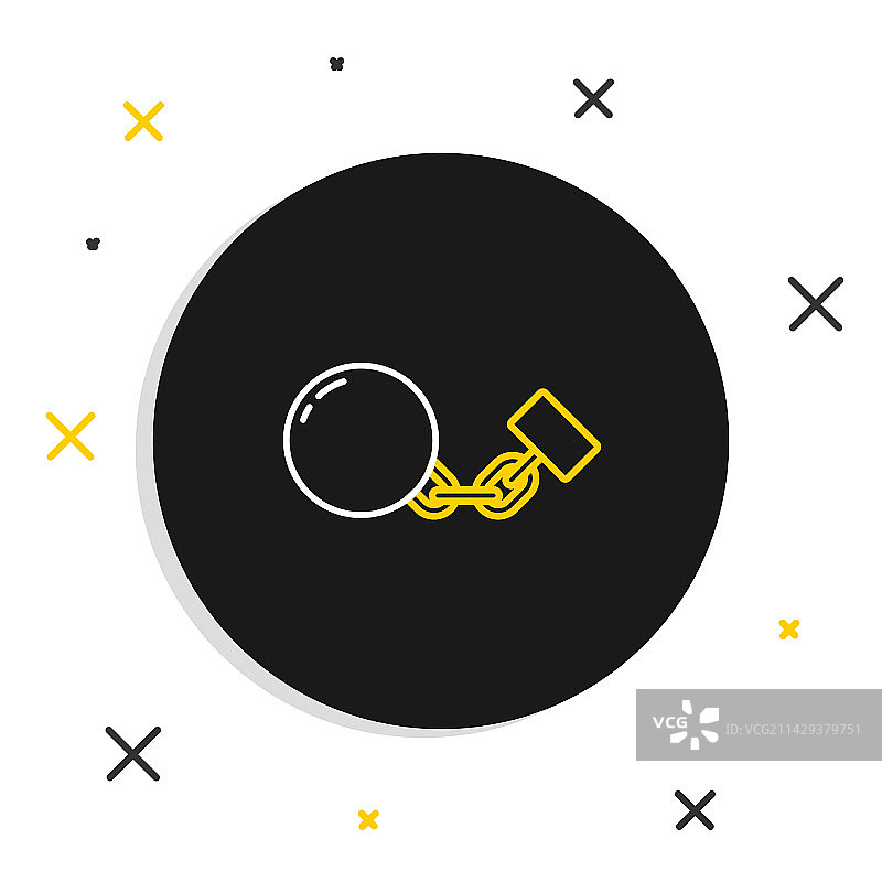 白色背景上的链条线条球图片素材