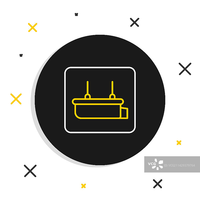 白色背景上的救生艇线条图标图片素材