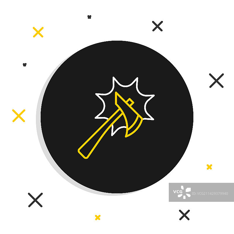 白色背景上的消防斧图标图片素材