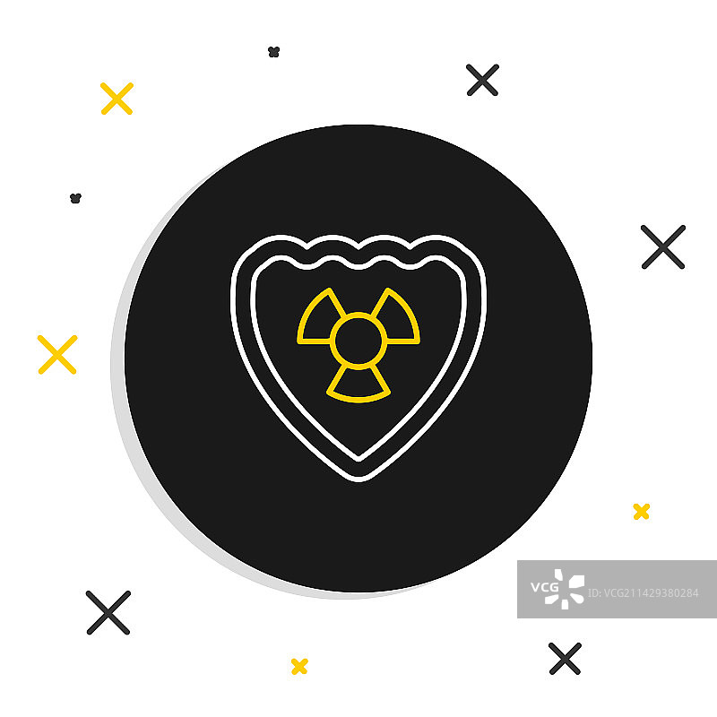 白色背景上的放射性屏蔽线性图标图片素材