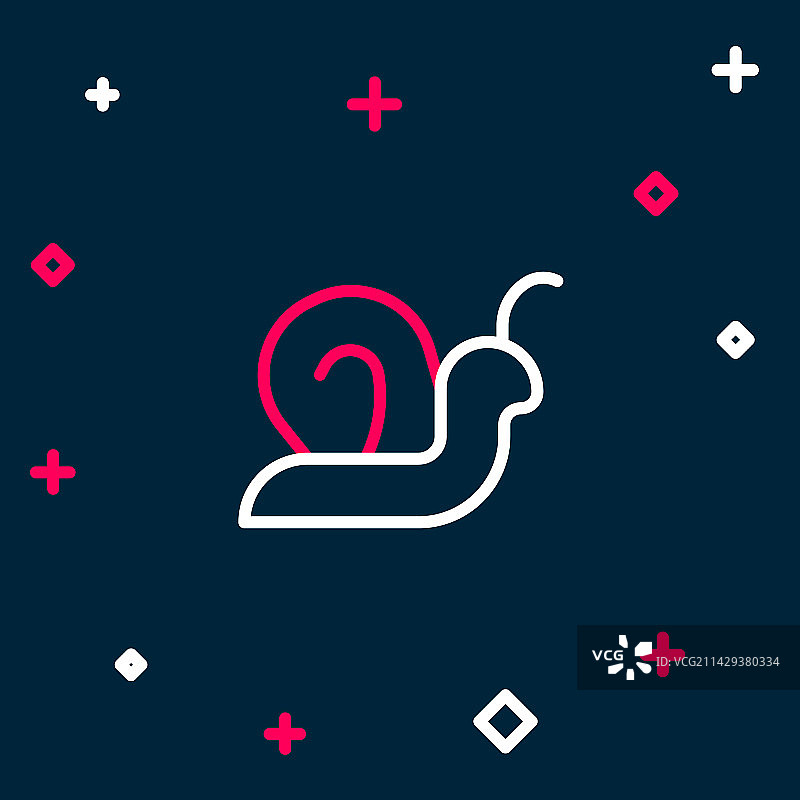 蓝色背景上的蜗牛图标图片素材