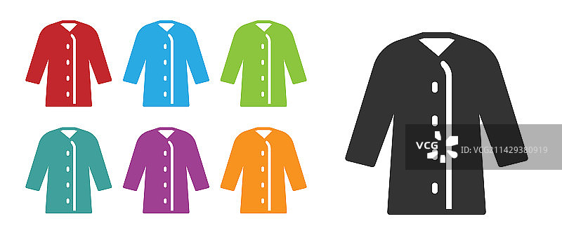 黑色雨衣图标白色背景图片素材