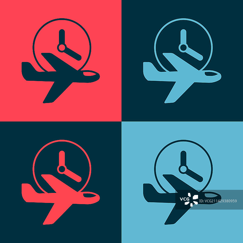 波普艺术风格的飞行时间图标图片素材