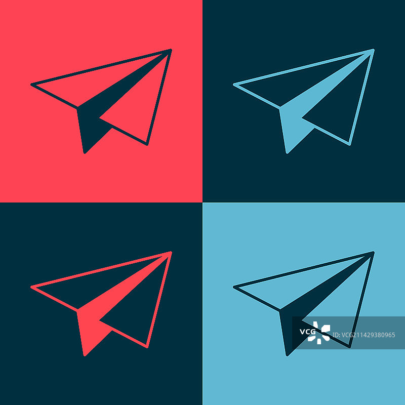 波普艺术风格的纸飞机图标图片素材