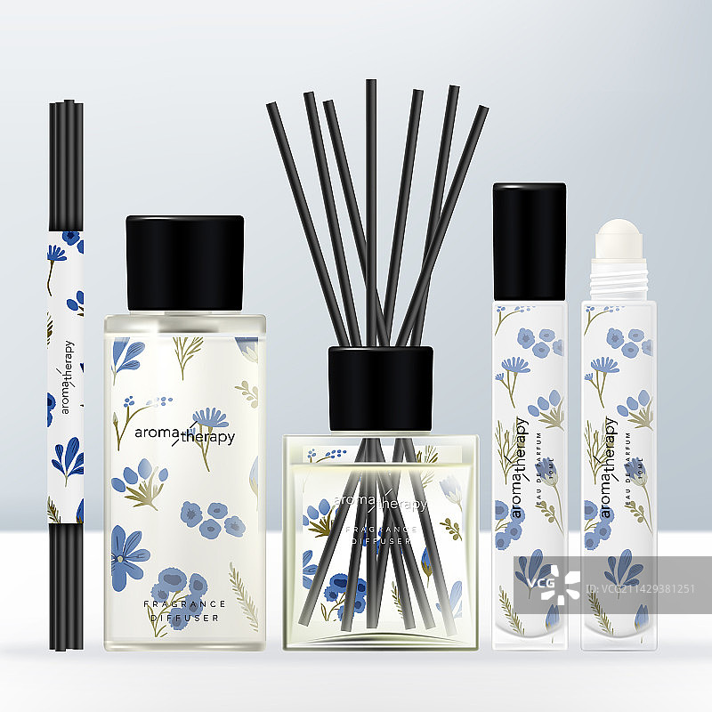 透明玻璃或塑料螺旋盖瓶扩散器图片素材