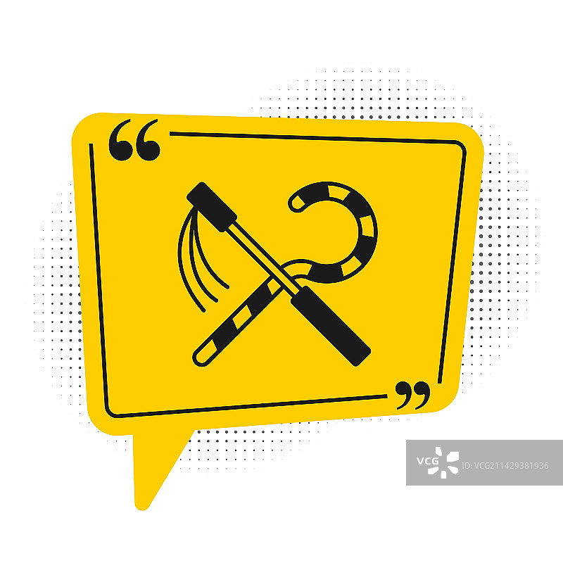 黑色弯钩和连枷图标在白色上隔离图片素材