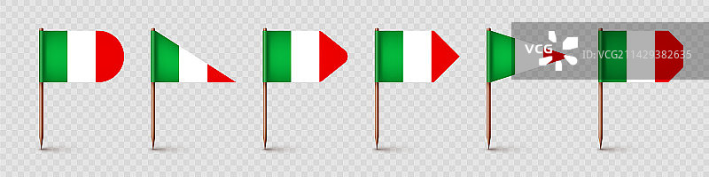 逼真的各种意大利牙签旗图片素材