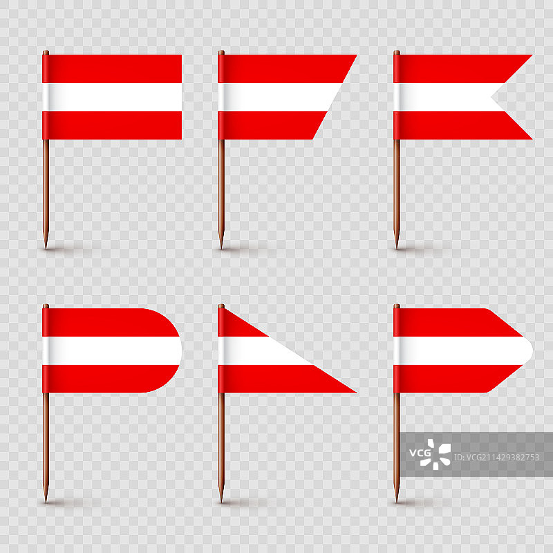 逼真的奥地利牙签旗图片素材