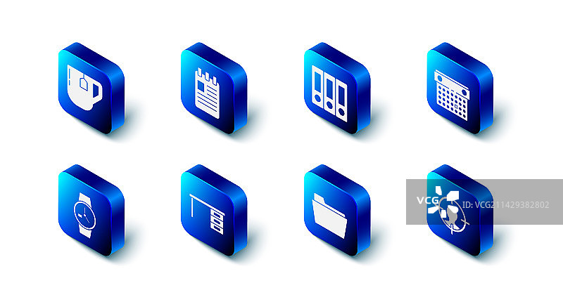 螺旋笔记本办公文件夹日历套装图片素材