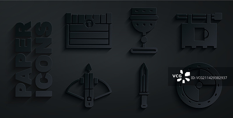 中世纪剑与街头酒吧招牌图片素材