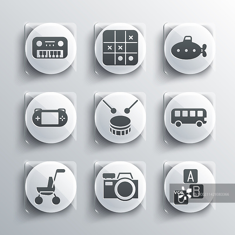 相机、积木、巴士玩具鼓照片素材图片素材