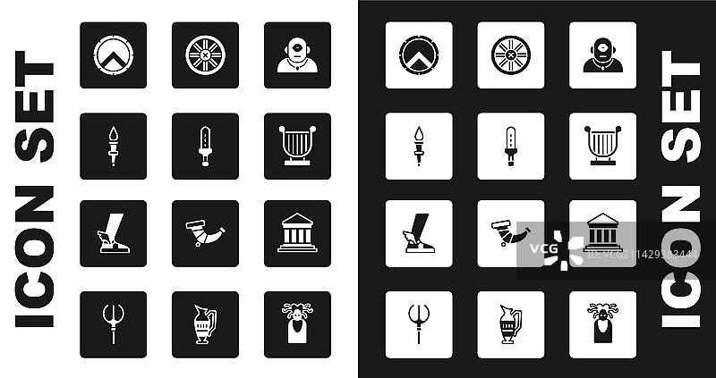 独眼巨人中世纪剑火炬火焰希腊套装图片素材