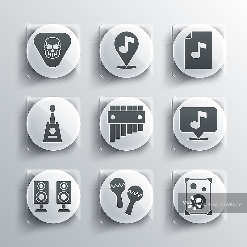 沙锤音响音符平底锅套装图片素材