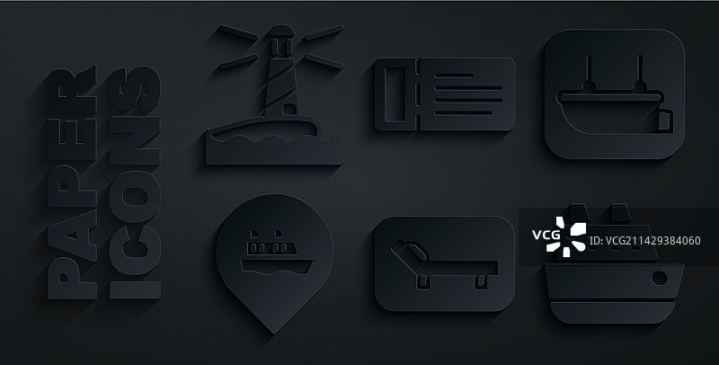 日光浴床、伞和救生艇图片素材